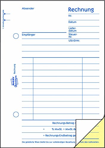 Avery Zweckform 1732 Rechnung (A6, selbstdurchschreibend, 2×40 Blatt) weiß/gelb - 2