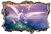 Produktbild DesFoli Einhorn Pegasus 3D Look Wandtattoo 70 x 115 cm Wanddurchbruch Wandbild Sticker Aufkleber D479