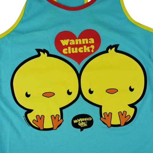 Newbreed Girl Tanktop WANNA CLUCK? blue -  Blue - 8