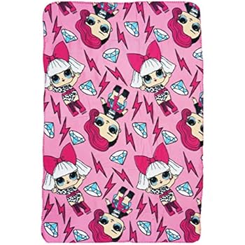 LOL Surprise LB17127 Fleece Blanket, Children's Bedding, 59 Inches