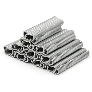 Awraaq Hog Ring 1200 Pcs Galvanized M Clips Staples Poultry Pet Mesh Cage Wire Fencing Clips - 18 x 60mm