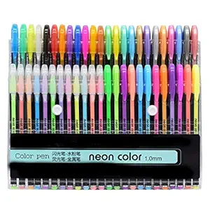 JEF  48 Pc Gel Pens set Color gel pens,Glitter, Metallic, Neon pens Set Good gift For Coloring Kids Sketching Painting Drawing