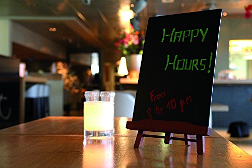 Securit Tisch-Staffelei mit Kreidetafel, A4, lackiert, mahagonifarben - 4