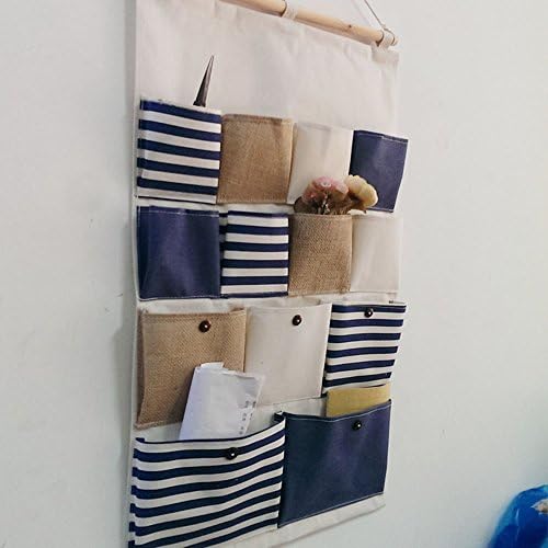 Midmade Linen/Cotton Fabric 13 Pockets Wall Door Hanging Storage Bag Organizer