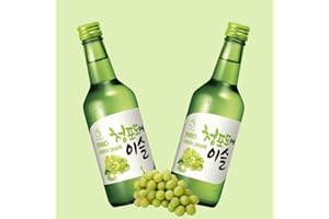 KOREAN MARKET Jinro Chamisul - Soju Coreano Bebida - 350ml - 13% Vol. (Pack de 2 uds.) (Uva)