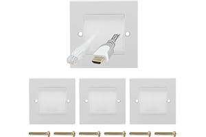 SNUGZEST 3Pcs Flush Brush Wall Plate, Durable Brush Wall Plate Passthrough Wall Outlet Cable Entry Plate Standard Cable Wall Grommet for Decorate Wall Home Office(Color:White)