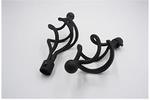 THE POLES & BLINDS OUTLET 19mm Diameter Curtain Pole Finials Ends - Spiral Cage Design - Black Finish - Pack of 2