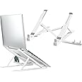 ECVV 2-in-1 Laptop Stand for Desk and Phone Holder, Adjustable Foldable Laptop Riser Portable Ergonomic ABS Notebook Stand for Laptops/iPad (11-17")
