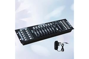 GZIZTX DMX Controller, 192CH DMX Lighting Controller for beginners & kids - DJ Mixer Equipment for Live House Bar Parties, Black