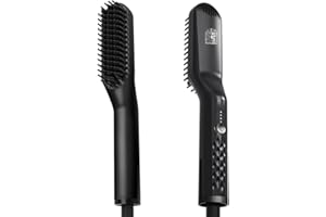 ‎ODENSON Odenson Beard Straightener Szczotka wygładzająca z drutem do brody, podgrzewany grzebień do pielęgnacji i stylizacji brody