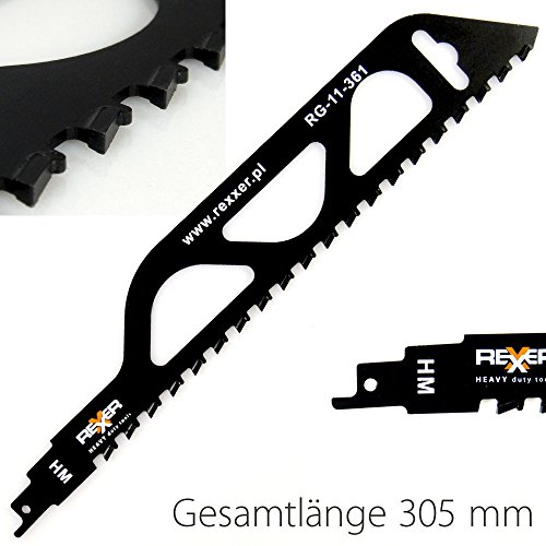 Rexxer HM Säbelsägeblätter (3 Stück Set) zum Sägen in Ziegelstein, Porenbeton, Mauerstein, Zementstoffe Special for Brick - 3