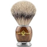 Jagen David ® ST9 - Silvertip Badger Shaving Brush [ %100 Genuine, Hand Made ] (Classic Wood + Silver)