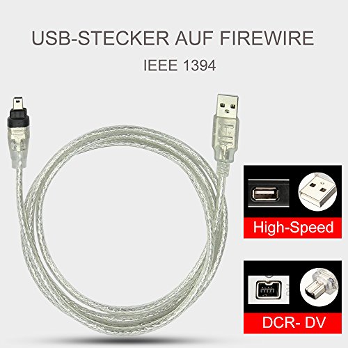 1 5 m USB c  ble de donn  es USB 2 0 m  le vers FireWire IEEE 1394 4-Pin pour DV HDV cam  scope macbook Sony DCR-TRV75E DV