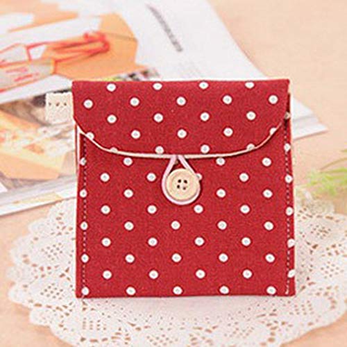 Preisvergleich Produktbild Kurphy Damenbinden Tasche Menstruationstasse Pouch Stillkissen Halter Nette Polka Dot Baumwolle Waschbar Organizer Lagerung