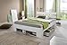 Produktbild lifestyle4living Futonbett 140x200 cm in weiß/grau mit Stauraum | Entspannt schlafen in diesem Funktionsbett mit Schubladen