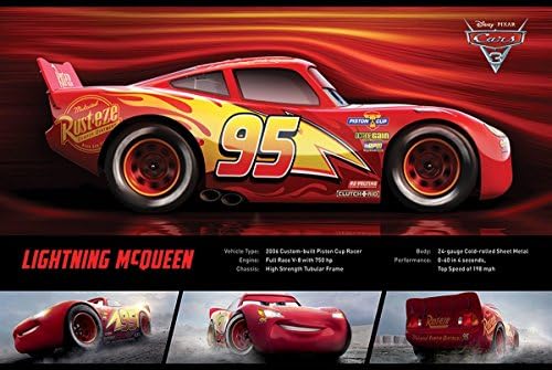 Laminated Cars 3: The Movie Lightning McQueen Stats Maxi Poster 61x91.5cm
