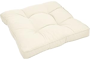 Beautissu Cojines Lounge Exterior XLuna Asiento Muebles Mimbre jardín Acolchado Grueso ca. 50x50x10 cm Natural