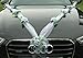 Produktbild ORGANZA M + HERZEN Auto Schmuck Braut Paar Rose Deko Dekoration Autoschmuck Hochzeit Car Auto Wedding Deko Ratan Girlande PKW (Silber / Weiß / Weiß)