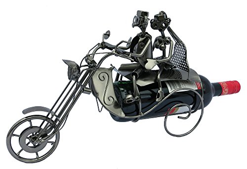 Metall Flaschenhalter "Paar auf Motorrad" 35 x 24cm