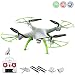 Produktbild X5HW PRO-Edition - 4.5-Kanal ferngesteuerter Quadrocopter 3D Drohne mit WIFI FPV Kamera Live-Übertragung der Aufnahmen auf Ihrem Smartphone/Tablet, Höhenbarometer, Headless, 6-axis Gyro und vieles mehr, Mega-Set Crash-Kit und POWER UPGRADE ERSATZAKKU mit 3,7V 1200mAh Kapazität