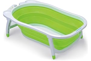 Foppapedretti Vaschetta da bagno Pieghevole Soffietto, Morbida, Comoda e Pratica, per bambini dalla nascita fino a 15 kg, Verde
