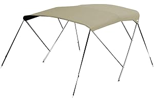 Oceansouth Stainless Steel 3 Bow Bimini Top with integrated storage boot