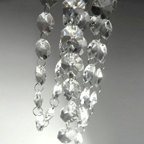 12 Feet Clear Crystal Glass Sparkly Beaded Chandelier Chain