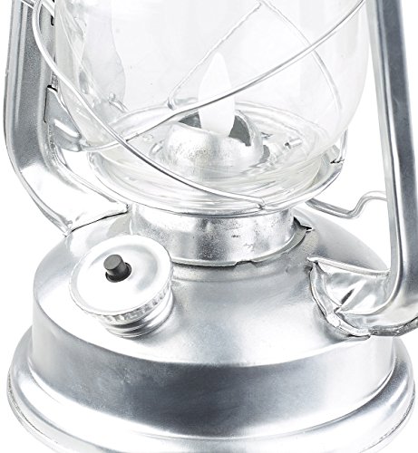 Lunartec LED-Sturmleuchte im Öllampen-Design, Flammen-Imitation, silberfarben - 5