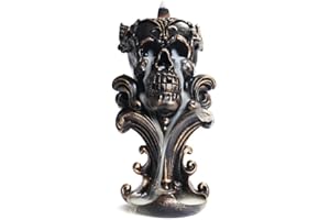 kiss me Backflow Incense Holder Burner Resin Skull Incense Burner Waterfall Incense Burner Home Decor + 20 Backflow Incenses Cones + 30 Incenses Sticks +1 Tweezer +1 Mat