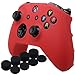 Produktbild YoRHa Silikon Hülle Abdeckungs Haut Kasten für Microsoft Xbox One X & Xbox One S Controller x 1 (rot) Mit Pro aufsätze thumb grips x 8