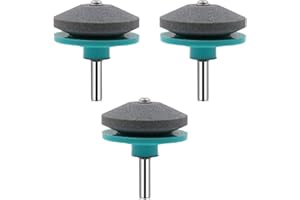 ZISWIN Lawnmower Dull Blade Sharpener, Lawn Mower Blade Sharpener Tool Kit, Universal Wear Resistant Rotary Mower Blade Sharpeners Drill Attachment for Lawn Mowers for Any Power Hand Drill (Green-3PCS)