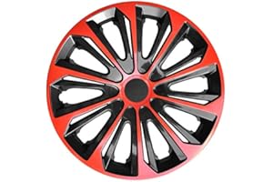 NRM Strong Duocolour Universal Wheel Trims! SET of 4 Caps! (Black & Red, 15")