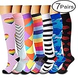 Sabarry Lot de 7 Paires de Chaussettes de Compression 15 à 20 mmHg, Mixte, 2, L-XL