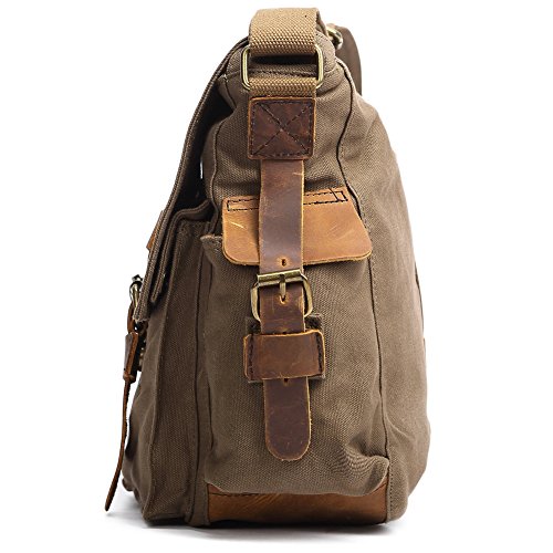 Kattee Sac Bandouli  re Etui Appareil Photo Reflex Housse Sac Toile Sony Canon Nikon Olympus etc   Vert arm  e 