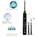 Produktbild ACEVIVI Elektrische Zahnbürste Schallzahnbürste Elektrozahnbürste Electric Toothbrush mit Schalltechnologie Tiefenreinigung Wiederaufladbar, 2 Minuten Timer, 5 Reinigungs-Modi, 3 Aufsteckbürsten Bürstenköpfe Schwarz