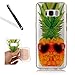 Produktbild Handyhülle für Galaxy S8,Silikon Hülle für Galaxy S8,Leeook Ultra Dünn Flexibel Transparent Silikon Bumper Schale Rückseite Handyhülle Schutzhülle Niedlich Ananas Durchsichtige TPU Crystal Clear Case Backcover Tasche Etui für Samsung Galaxy S8 + 1 x Schwarze Eingabestift-Ananas