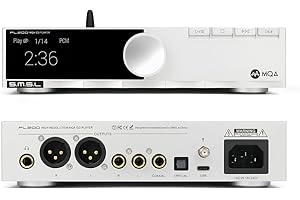 AOSHIDA SMSL PL200 MQA CD Player, AK4499EX DSD512 32bit/768kHz USB DAC, Bluetooth5.1 Input, XLR/RCA/Coax/Otp/6.35mm Headphone Output, MQA-CD Balanced Converter (Silver)