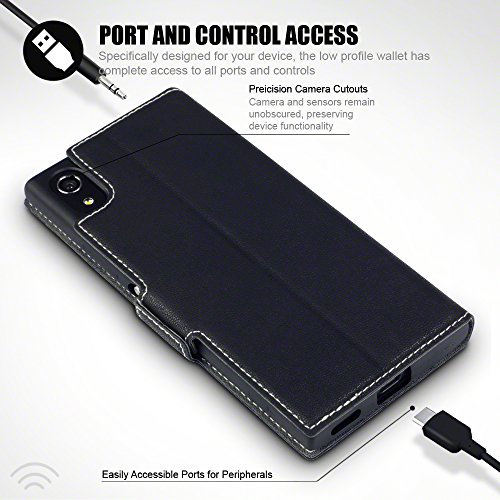 Sony Xperia XA1 Funda Cartera adaptable en posicion horizontal - Negro Sony Xperia XA1 Funda Cartera adaptable en posicion horizontal - Negro