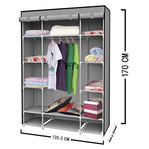 EBS® Kleiderschrank Faltschrank Stoffschrank Schrank Garderobe Regal - 3