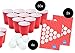 Produktbild TK Gruppe Timo Klingler Beer Pong Set - 50x rote Trinkbecher Beer Pong Cups Plastikbecher Partybecher Becher Bierpong Bier Pong Partybecher Einwegbecher + 4X Tischtennisball Ball Bälle weiß