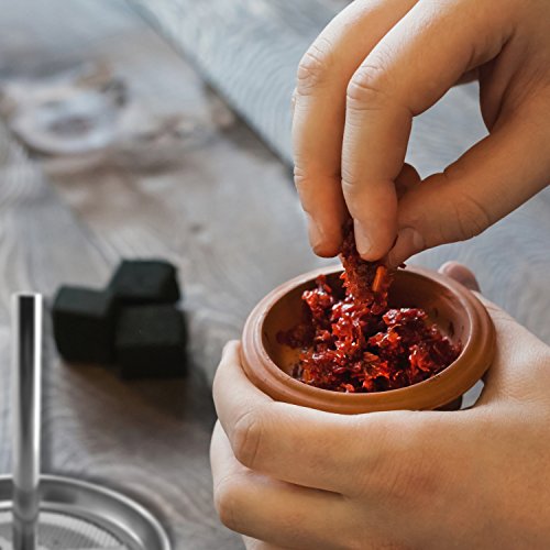 Premium Shisha Kaminaufsatz BLOCKARD aus Edelstahl [für Köpfe bis 6cm Durchmesser (nicht im Lieferumfang enthalten)] – Kokosnuss Natur-Kohle | Wasserpfeife Tabak | Kamin-Kopf Aufsatz | Alufolie Haube - 6