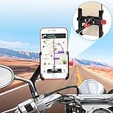 【Stabil und Sicher】-- Im Gegensatz zu den Kunststoffträgern, die auf dem Markt üblich sind, dieser motorrad smartphone halterung ist aus einer hochwertigen Aluminiumlegierung gefertigt, stetig und fest, kann Ihr Telefon fest halten, niemals auf rauen Straßen fallen.