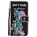 Produktbild Samsung Galaxy A5 2017 / A520 (5.2 Zoll) Hülle, Hozor Bunte Gemalt Muster Handyhülle Flipcase PU Lederhülle Wallet Cover mit Brieftasche Karte Slots Ständer Schutzhülle Handy Etui Ledertasche - Grüner Bär-Don't touch my cell phone