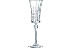 Cristal d'Arques ECLAT-Juego de 6 Copas de champán, 15 cl, diseño de Lady Diamond, 0.15 litros, Vidrio, Transparente