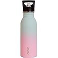 Décor Snap n Seal Soft Touch Ombre Stainless Steel Bottle | Leakproof Bottle with Straw | Ideal for On The Go, Gym & Travel - 500ml