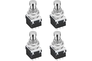 Gebildet 4 szt. Efektów Gitarowych 3PDT Przełącznik nożny 9-pinowy Zatrzaskowy Przełącznik nożny do lutowania True Bypass, 4 szt