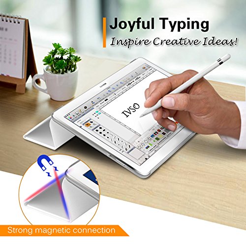 IVSO hochwertiges PU Leder Etui hülle Tasche Case – mit Standfunktion, super 360° Anti-Wrestling, ist für Huawei MediaPad T3 8.0 Tablet-PC perfekt geeignet (Weiß) - 6