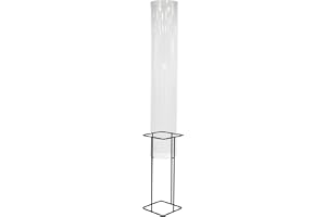Relaxdays fiskpelare, H x D: 108 x 20 cm, akryl, metall, transparent