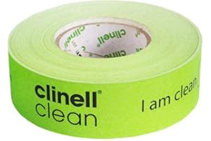Clinell Indicator Tape - Sanitation Procedure Indicator Tape - 100 m Roll - No Sticky Residue; Easy to Read - Green I Am Clean Tape