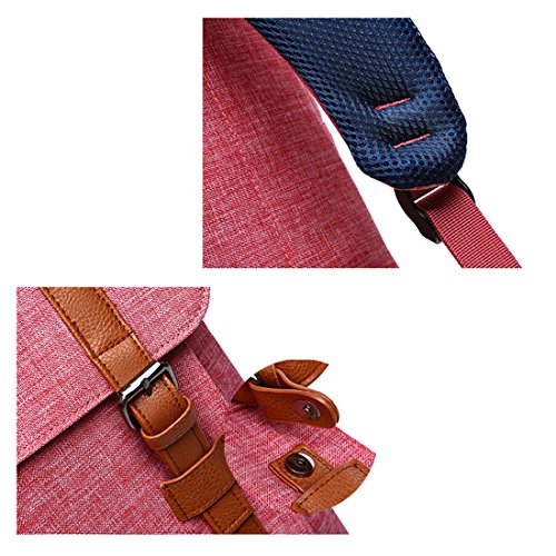 Scheppend Vintage Laptop Rucksack  Rucksack Canvas College Rucksack Schulbeutel f  r Jungen  M  dchen Passend f  r 15-Zoll Laptop Pink